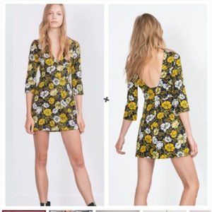 Zara Asymmetrical Dress in Yellow and White Floral